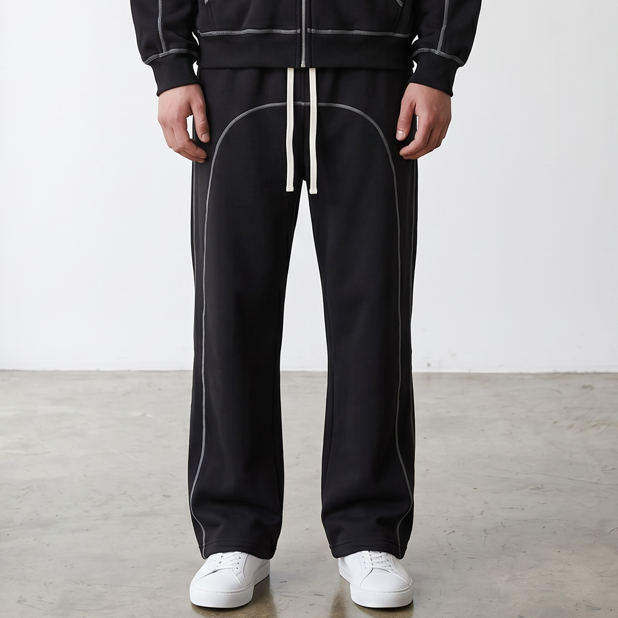 Contrast-Stitched Sweats