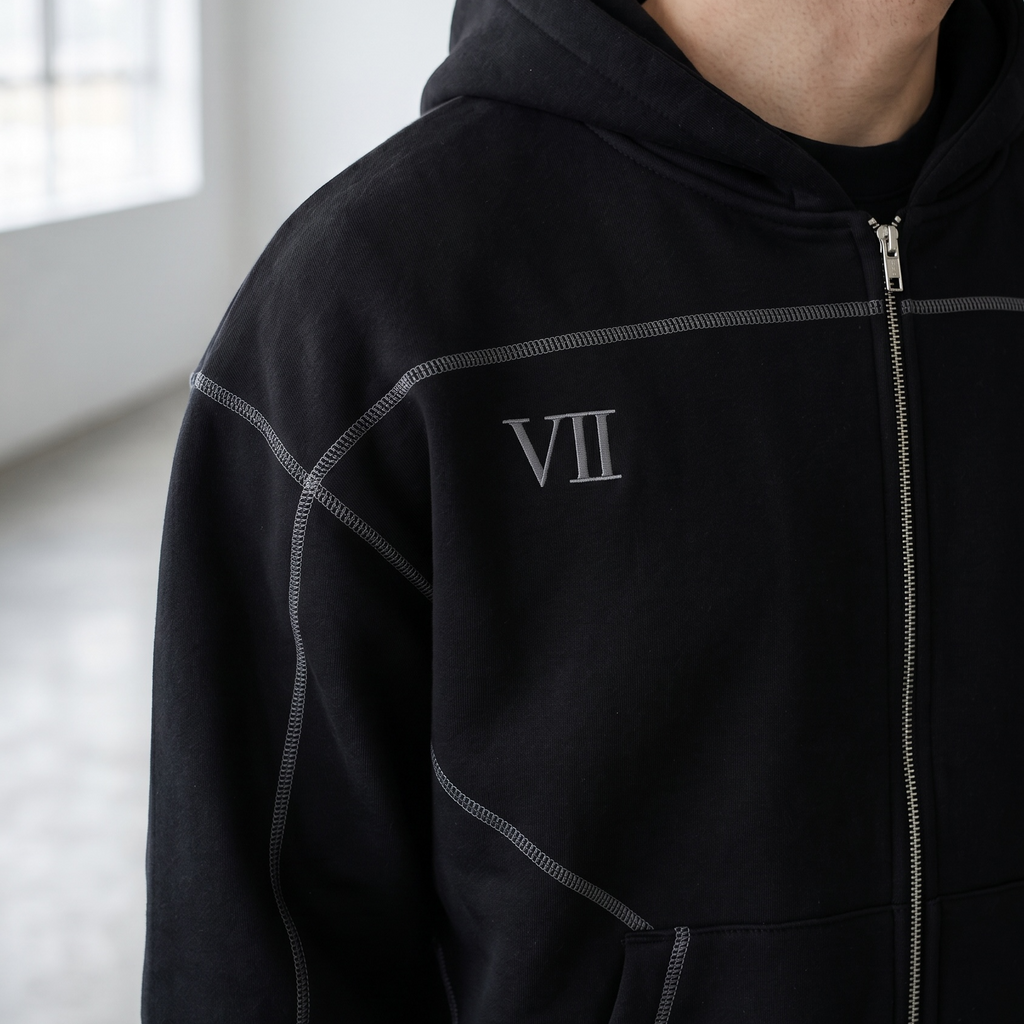 Contrast-Stitched Hoodie